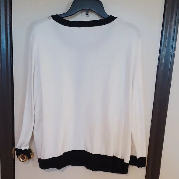 Adrianna Papell Black and White Cardigan - Picture 2 of 8